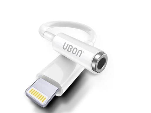 Ubon White WR-466 3.5 mm Headphone Jack Adapter